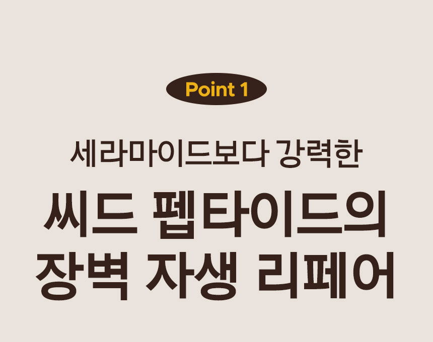 Point 1. 세라마이드보다 강력한 씨드 펩타이드의 장벽 자생 리페어